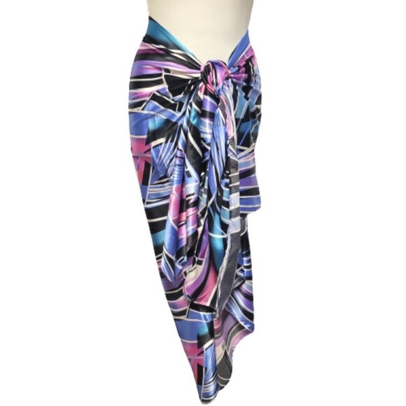 Pareo Sarong Skirt Swimsuit Cover Up Strapless Dress for Beach Vacation Wedding - Picture 3 of 8